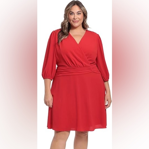 London Times Dresses & Skirts - Plus Size Red Dress